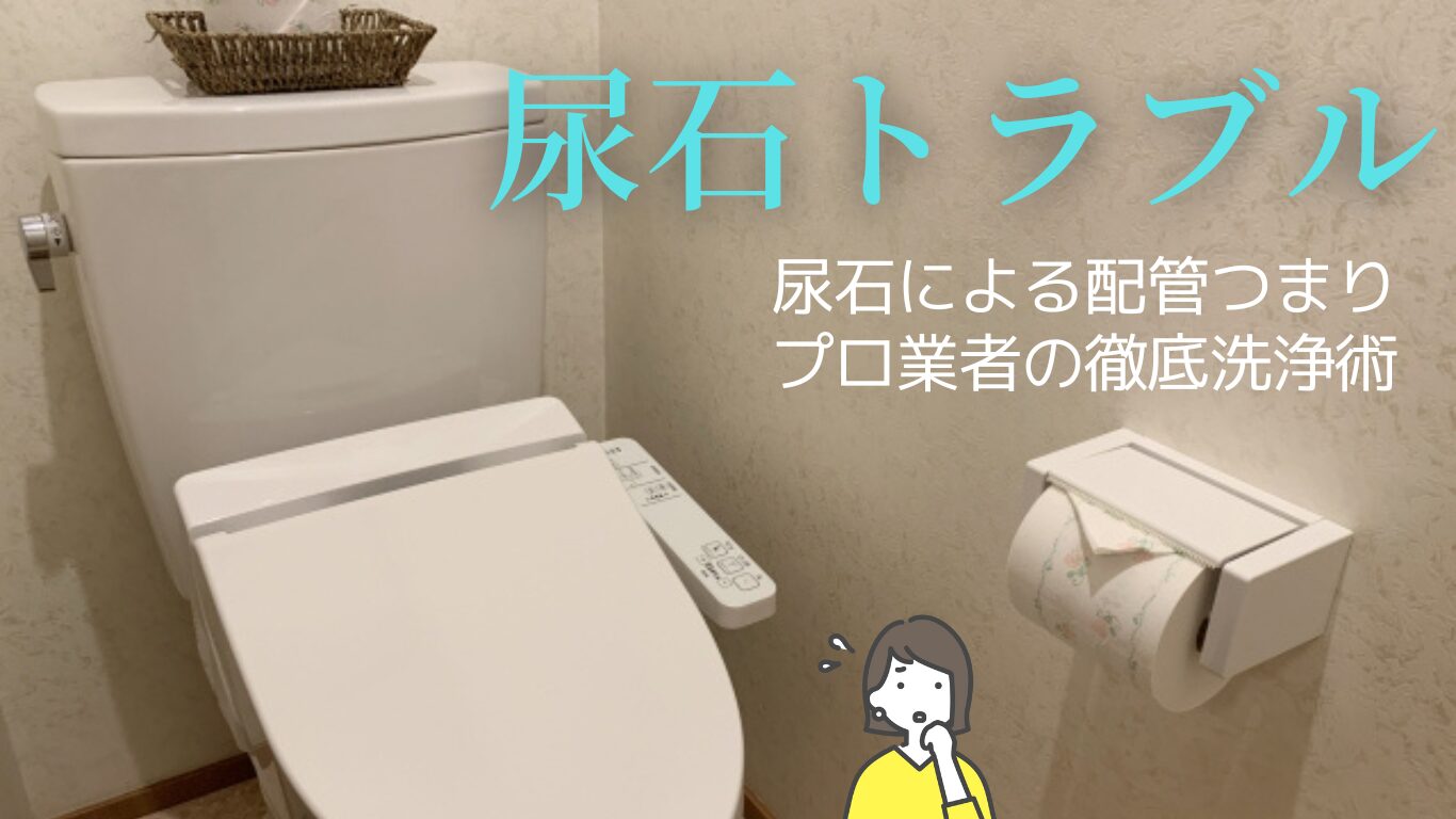 頑固な尿石による配管つまりをプロが徹底除去！